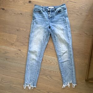 Flying Monkey Light Blue Distressed Ankle Jeans